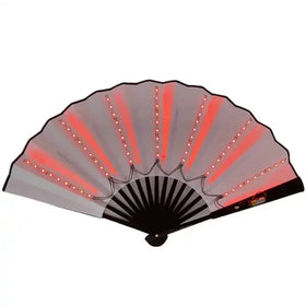 FAREA Large Folding Multicolor LED Eco-Friendly Rave Fan 33cm Custom Logo for Birthday Party Gift Night Promotional Supplies
