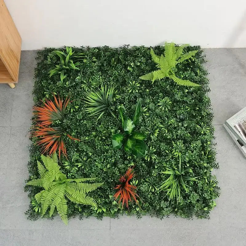 1m*1m UV Protected Indoor-Outdoor Decorative Flowers Plants Artificial Boxwood Top Fence Privacy Leaf Wall Grass for Home