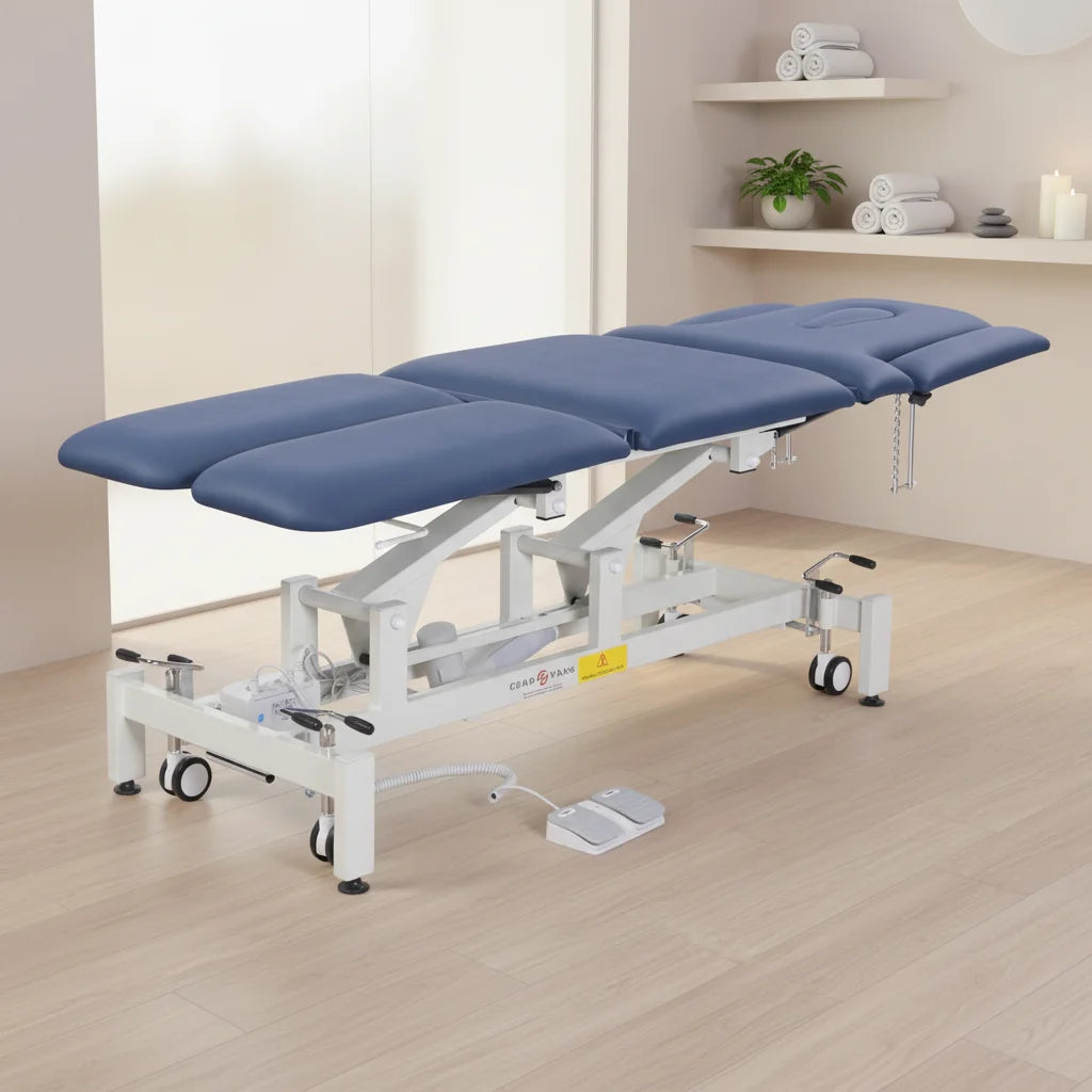 Luxury Electric Pedicure Foot Spa Massage Chair Bed Height Adjustable with Comfortable Split Legs for Physiotherapy Clicnic Use