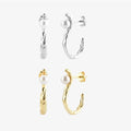FUAMAY Fashion Aretes 925 Sterling Silver S Shaped Shell Pearl Stud Earrings