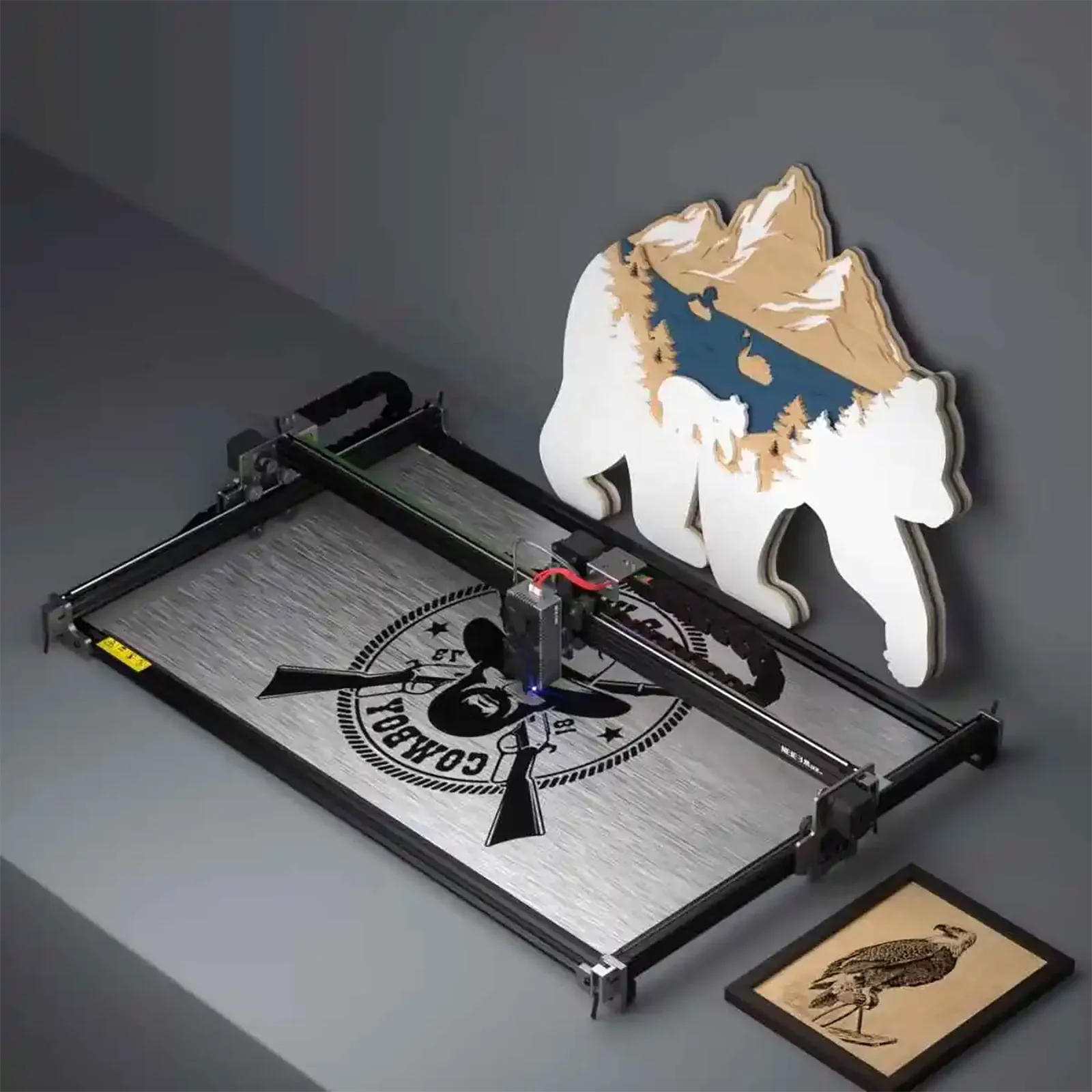 Large Worktable 1m Laser Engraving and Cutting Machine Neje 3 Max V2 for Non-metal Engraving and Cutting Power Range 10W-130W