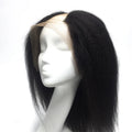 Fast Delivery Human Hair Lace Wig 14inches V-part Wigs Kinky Straight V Part Wigs for Black Women