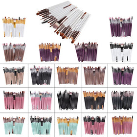 FX-T236 Wholesale 20pcs Multi-Function Flat Fan Makeup Brush Set for Face & Eye Makeup Concealer Cosmetic Brushes Kit