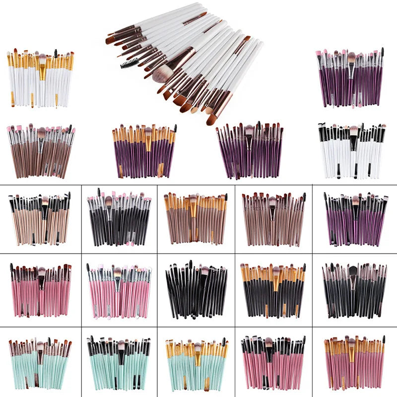 FX-T236 Wholesale 20pcs Multi-Function Flat Fan Makeup Brush Set for Face & Eye Makeup Concealer Cosmetic Brushes Kit