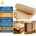 Wholesale 90 Cm Rattan Roll Wicker Weave Mesh Cane Material Natural Rattan Webbing Rotin Free Sample