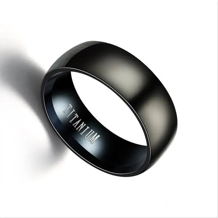 SC Wholesale Fashion Jewelry Custom Logo Finger Ring Trend Hot Selling Titanium Steel Matte Black Rings for Men
