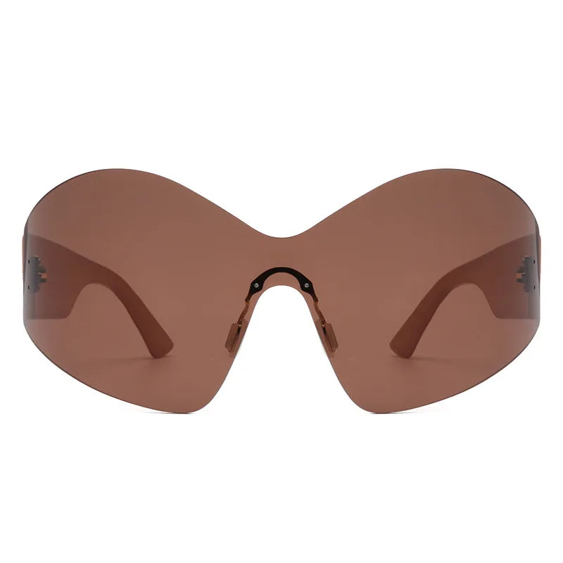 Trendy Designer Sunglasses Ladies Shades Sunglasses Rimless Oversized Uv400 Sunglass Frameless Y2k Lentes De Sol