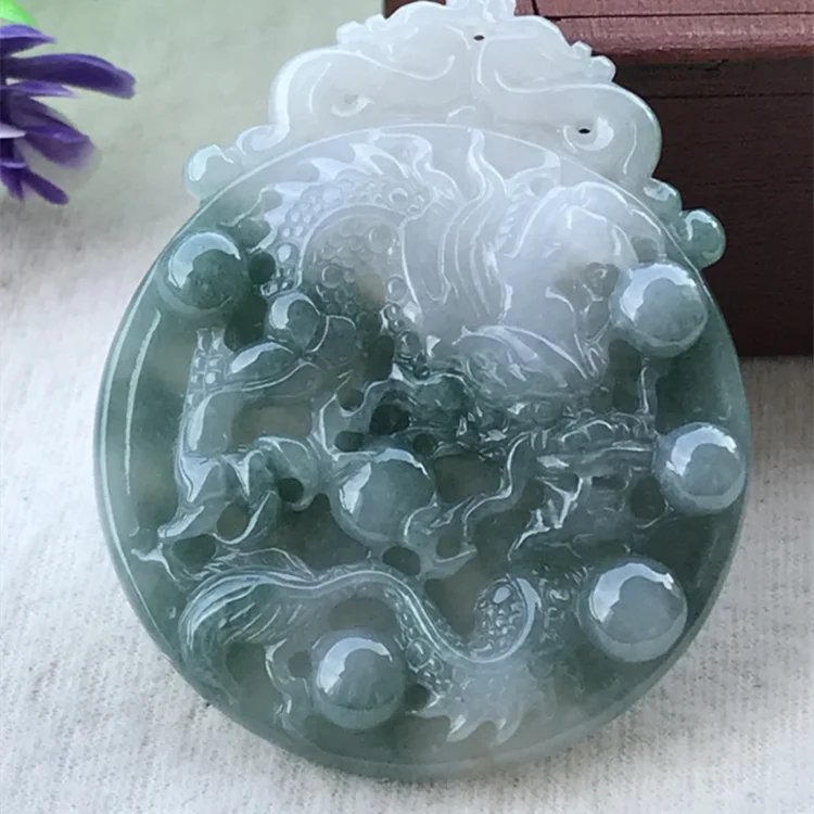 Natural a Goods Jade Dragon Pendant Zodiac Dragon and Phoenix Jade Necklace Pendant for Men and Women Dragon Brand Pendant