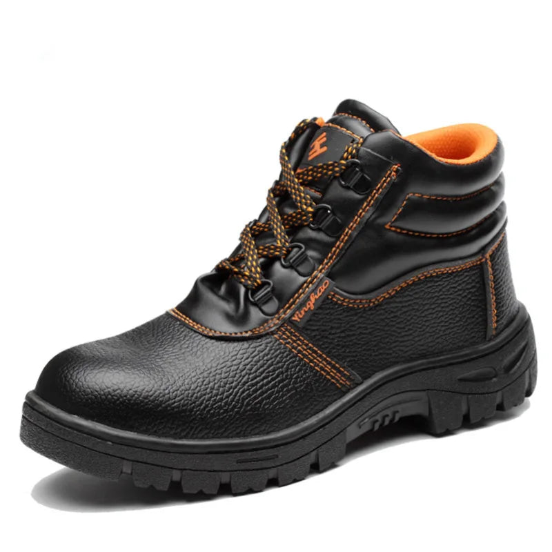 High-top Men's Safety Shoes Smash and Stab Resistant Wear Resistant Non-slip Safety Shoes Wholesale Cheap Protective Work Shoes