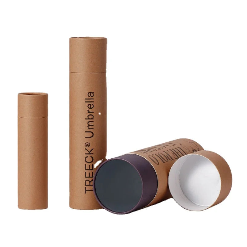 Custom Printing Cylinder Cardboard Storage Luxury Round Rigid Box Packaging Wholesale  Kraft Makeup Paper Tube Box