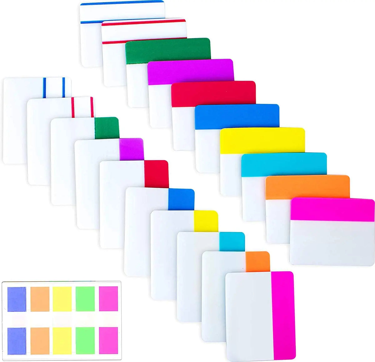 500 Pieces Tabs 2 Inch Sticky Index Tabs Writable and Repositionable File Tabs Flags Colored Page Markers Labels