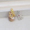 Fashion 925 Sterling Silver Pendant Jewelry Findingsbaroque Pearl Accessories 18k Gold Plating DIY JEWELRY Accessories