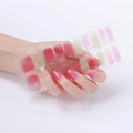 20 Full French 2D Nail Wraps Gel Nail Strips Semi-Cured UV Nail Sticker with Art Plastic File and Stick