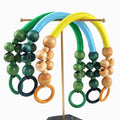 Deepeel BS441 Bag Parts Replacement Handles Handbag Accessories Nylon Cord Beaded DIY Woven Bags Wood Handle