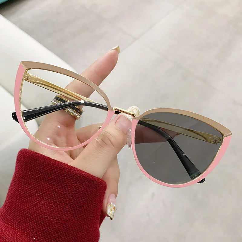 MK2310141 Cat Eye Fashion Photochromic Anti Blue Light Blocking Glasses Wholesale Cheap Women Optical Frames Eyeglasses