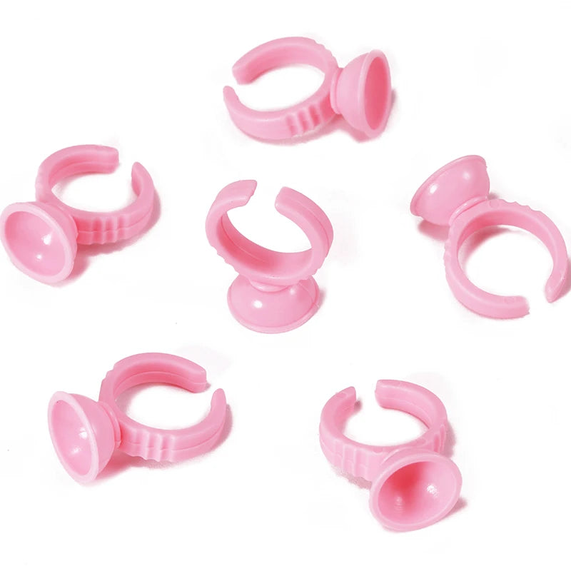 Pink Disposable Pigment  Ring  Microblading Ink Holder Mix Size