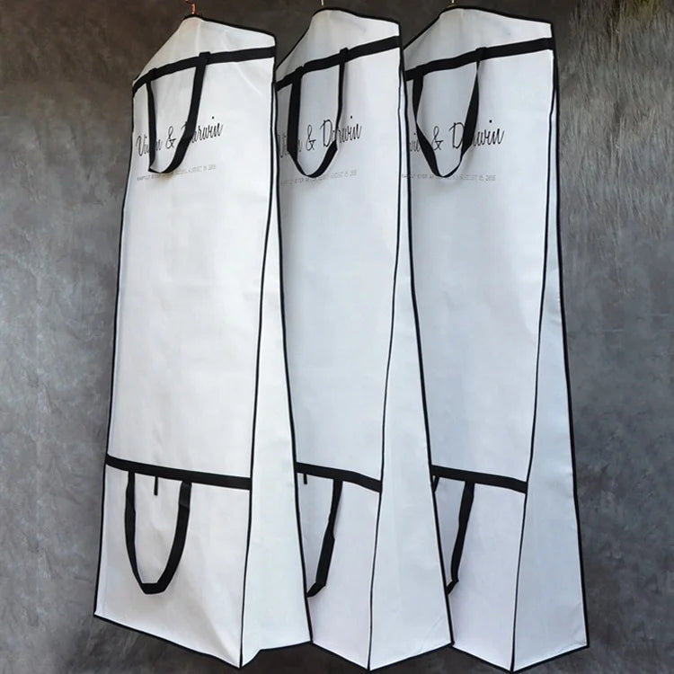Garment Bags Custom logo Wedding Gown Evening Dress Foldable Non-Woven Luxury Garment Cover