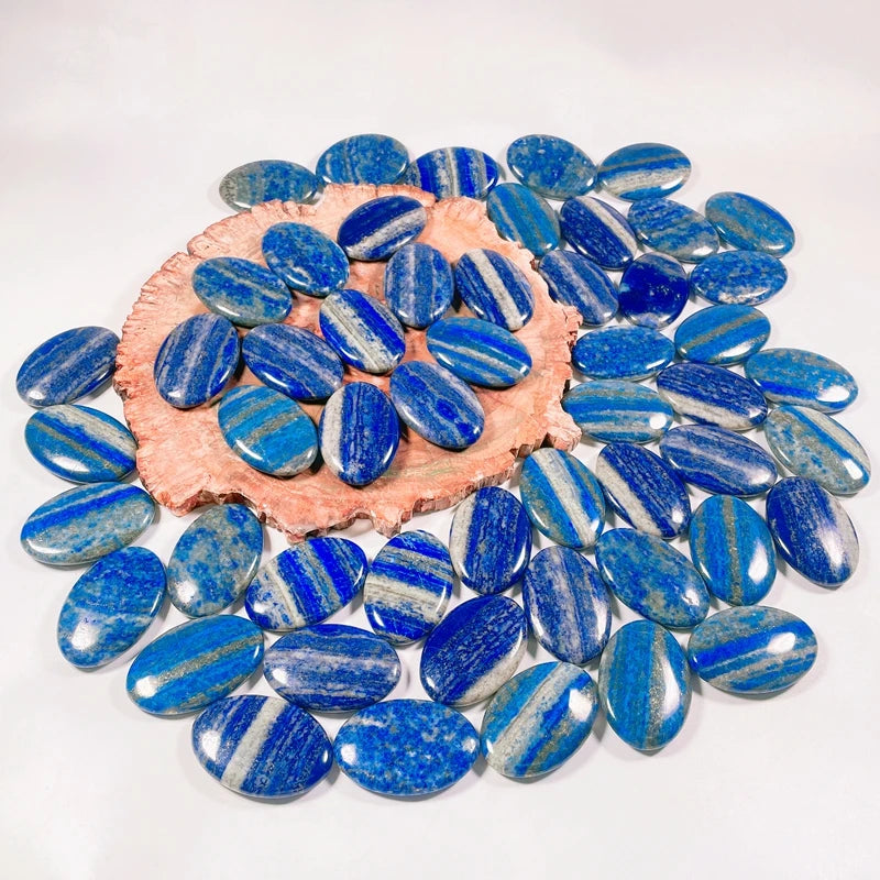 Hongzhuo Hand Made Healing Crystal Quartz Lapis Lazuli Palm Stone for Spiritual Healing