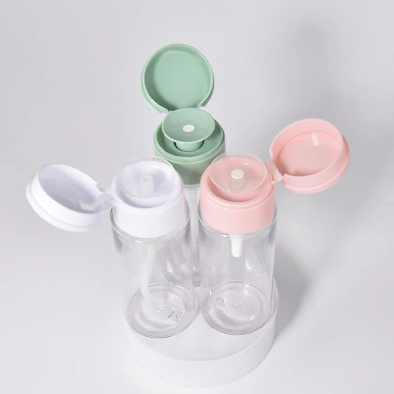 Biodegradable for Clear Liquid Dispenser Cosmetic Toner Plastic Bottle Empty Push Eye Makeup Remover Pump Bottle for Shampoo Use