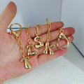 Balloon Letter Charms Keychain Stainless Steel Gold Plated Alphabet Letter Keychain Initial Charms Key Ring Handbag Hanging