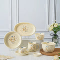 Solhui Hot Sells Couples Family Ceramic Plates Bowl Bread Tableware Set