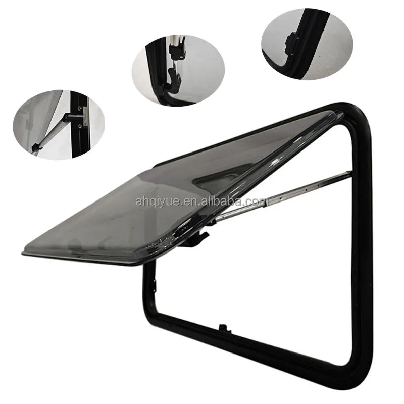 China Made 430x1113mm UV Protection Double Glazed Acrylic RV Windows for Camper Van Motorhome