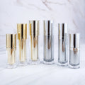 Stock Gold Silver 30ml 50ml 80ml Korean Style Luxury Cosmetic Packaging Empty Toner/Lotion Bottle Acrylic Plastic Screen 100pcs