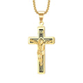 ZB Popular Wear Accessories Stainless Steel Jesus Necklaces Gold Plated Crucifix Necklaces for Men