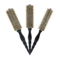 High Quality Antistatic Curly Hair Care Comb Boar Bristle Material Round Hair Brush Anti-slide Wooden Handle Hair Curling Comb