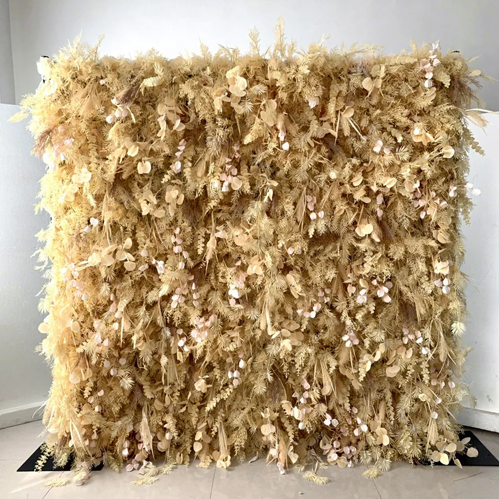 LFB1993 Hot Selling 8x8ft Faux Floral Wall Artificial White Flower Wall Flower Wall Backdrop Panel Wedding Decoration