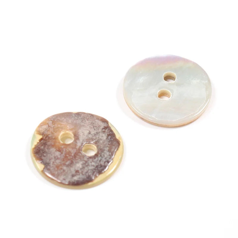 Wholesale Price Mother of Pearl Button 2 Hole Round Natural Shell Button for Blouse Dress Skirt Jeans Clothing Accessories MegaBDM
