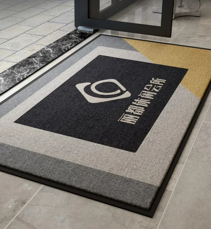 Custom Hotel Outdoor Non-Slip Carpet with Logo Printed Best Front Door Welcome Mat Rubber Backing Door Mats