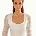 Layered Imitation Pearl Beads Choker Necklace for Women Trendy Elegant Necklaces on Neck Accessories 2025 Fashion Jewelry Female