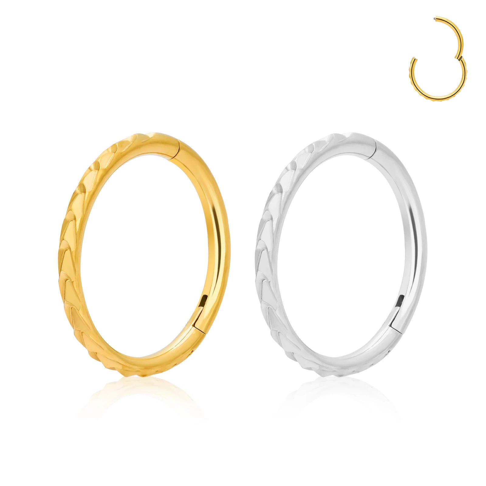 G23 Titanium Body Jewelry Mirror Polish Braided Hinged Piercing Gold Plated Bulk Nose Ring Fashion Style Children's Wedding Gift