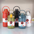 Water Bottle Insulated Stainless Steel Large Metal Jug Flask Wide Mouth Big Thermos Mug with Handle Straw Auto Spout Lids