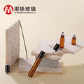 Hot Sale 10ml Cylindrical Essential Oil Perfume Amber Roller Ball Bottle