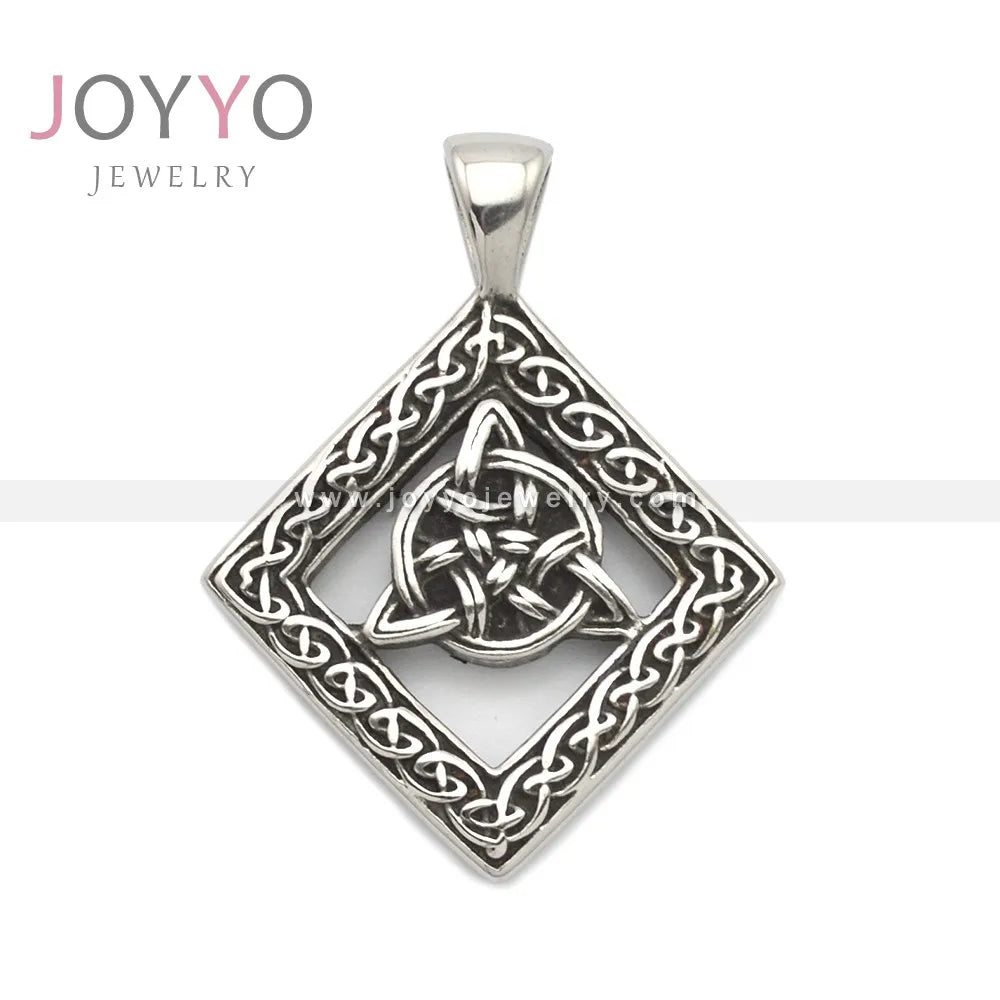 2025 Latest Design Fashion Creative Vintage Square Hollow out Totem Viking Men Jewelry Necklace Pendant