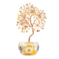 Wholesale Handmade Topaz Wealth Tree Home Decoration Natural Crystal Raw and Crushed Stone Base for Money Tree Gift