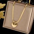 Personalized Letter Heart Pendant Choker Gold Titanium Steel Necklace for Valentine's Day
