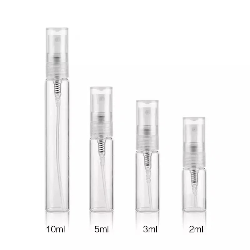 2ml 3ml 5ml 8ml 10ml Refillable Travel Perfume Bottle Glass Test Tube Vial with Fine Mist Sprayer Mini Atomizer Essential Oil