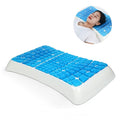 WJ-1139 Cervical Cooling Memory Foam Pillow Gel Layer Orthopedic Gusseted Design Knitted Removable Washable for Nursing Hotel