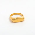 Fenny 18K Gold Plated Wholesale Fashion Irregular Geometric D-shaped Stainless Steel Finger Ring Trendy for Women