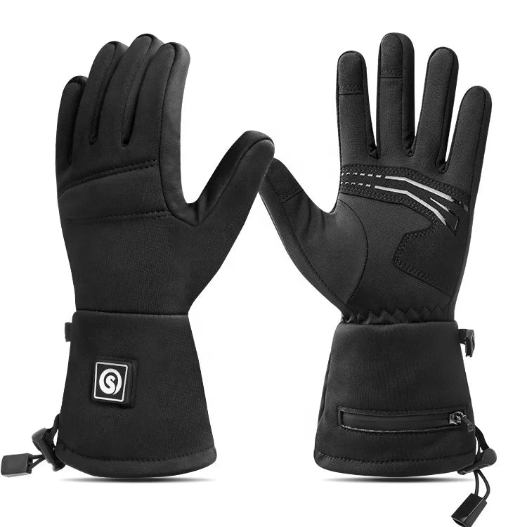 Wholesale Custom Outdoor Sport Driving Warm Cold Proof Touchscreen Winter Hand Gloves Thin Heated Gloves with Battery