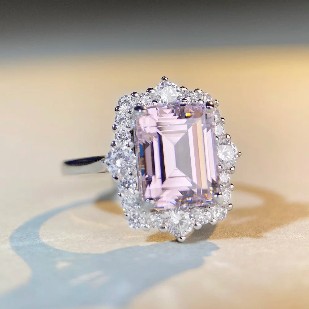 New Luxury Silver 925 Jewelry 2023 5A Colored Cubic Zirconia Solitaire Ring Technology China Wholesale Rings 925 Silver