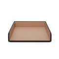 Luxury Handmade Crossgrain Calf Leather Tray Custom Logo for Jewelry Storage Office Desk A4 Paper Tray-Back School Mother's Day