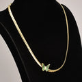 Trendy Stainless Steel Gold-Plated Butterfly Necklace - Women's Fashion Butterfly Choker Necklace for Daily Wear