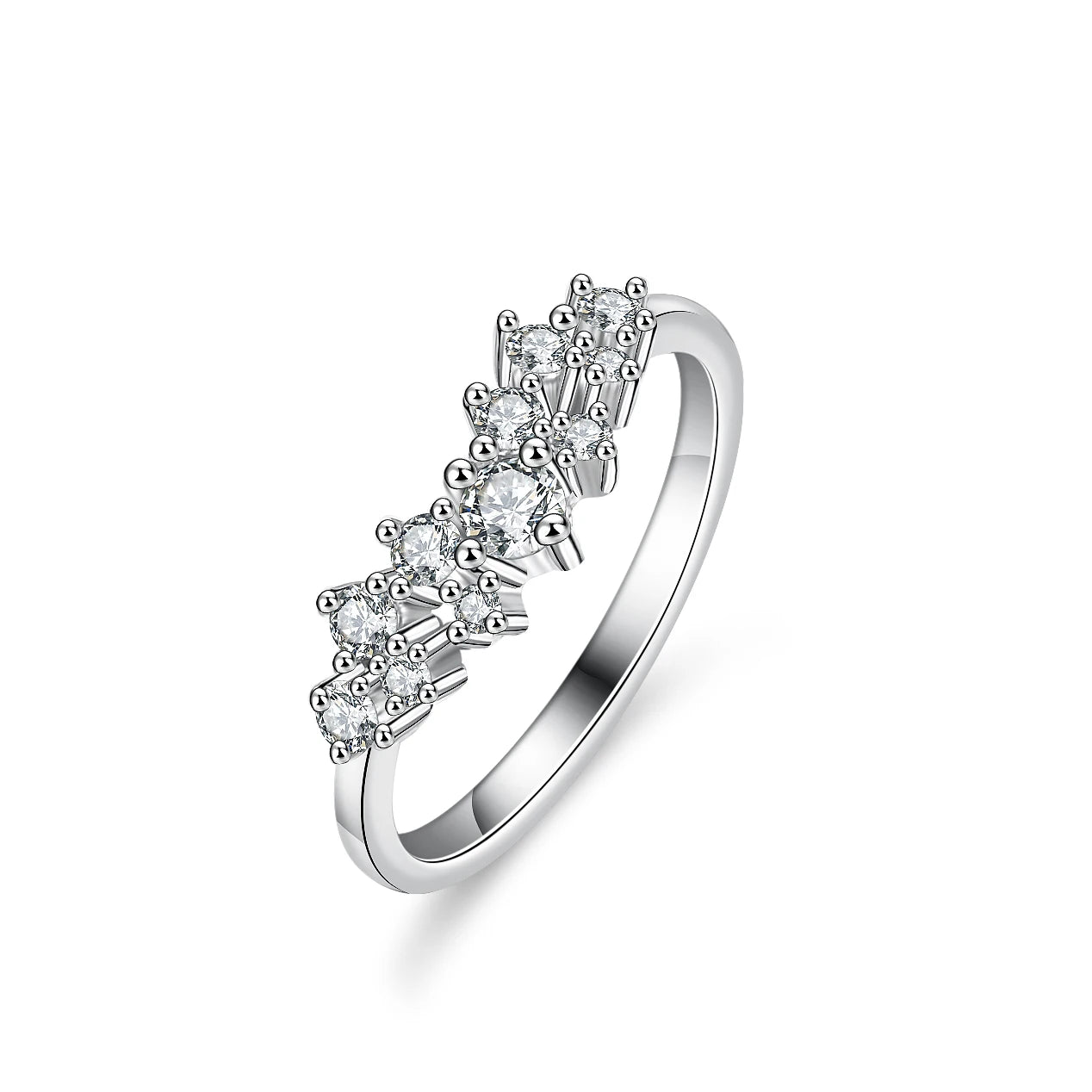 Fine Jewelry Fashion S925 Sterling Silver Rings Engagement Women's Wedding Rings White Gold D Color VVs1 Moissanite Diamond Ring