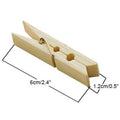 2.4" Natural Biodegradable Bamboo Wooden Clamp to Clip Snacks and Clothes
