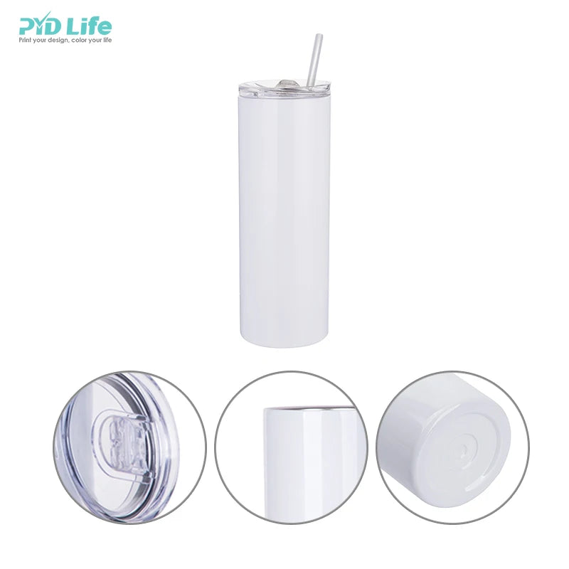 PYD Life Hot Sale RTS 20 oz White Sublimation Blanks Tumbler Skinny for Sublimation Printing Tumbler Press