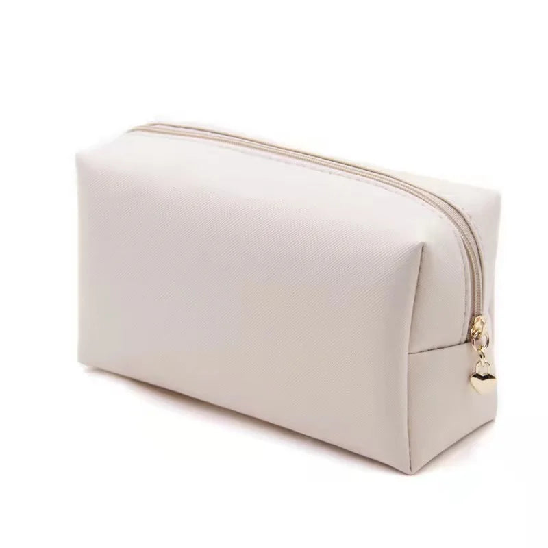 Custom Fashionable Makeup Bag New PU Leather Cosmetic Bag with Zipper Closure Portable Waterproof Travel Toiletries Storage Bag